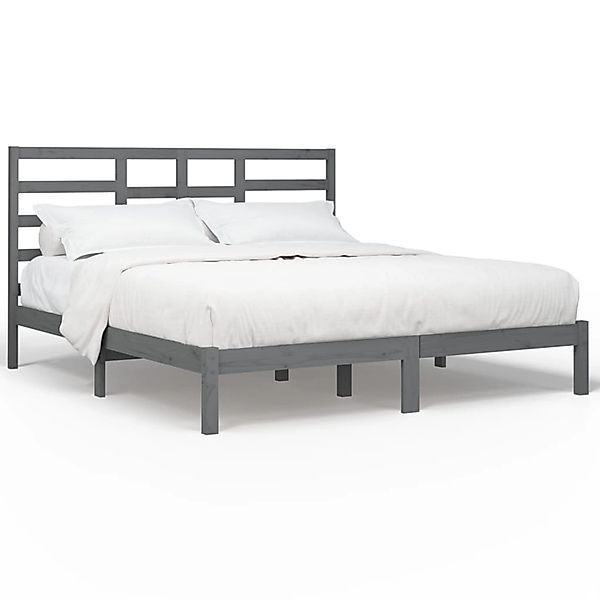 Vidaxl Massivholzbett Grau 200x200 Cm günstig online kaufen
