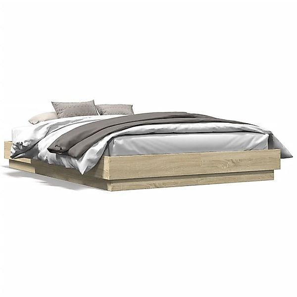 vidaXL Bettgestell, Bettrahmen Sonoma-Eiche 160x200 cm Holzwerkstoff günstig online kaufen