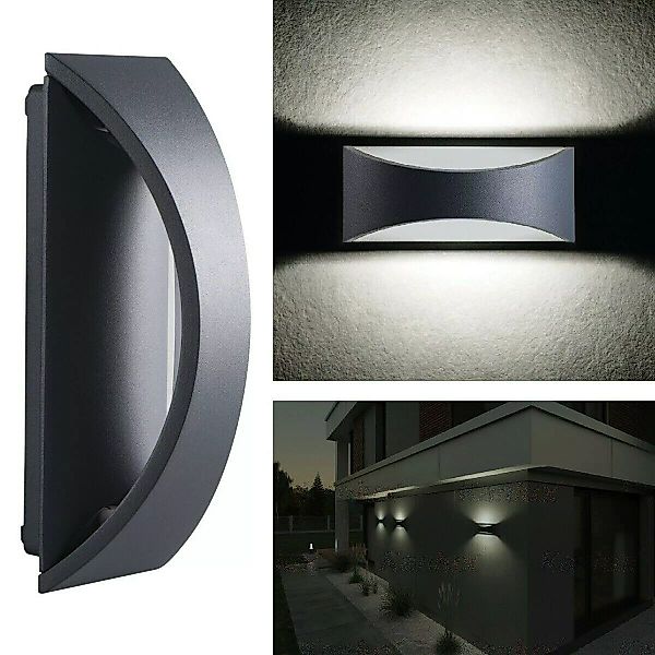 Fassadenlampe IP54 Up-Down BISO Außenlampe Wandleuchte Alu Lampe günstig online kaufen