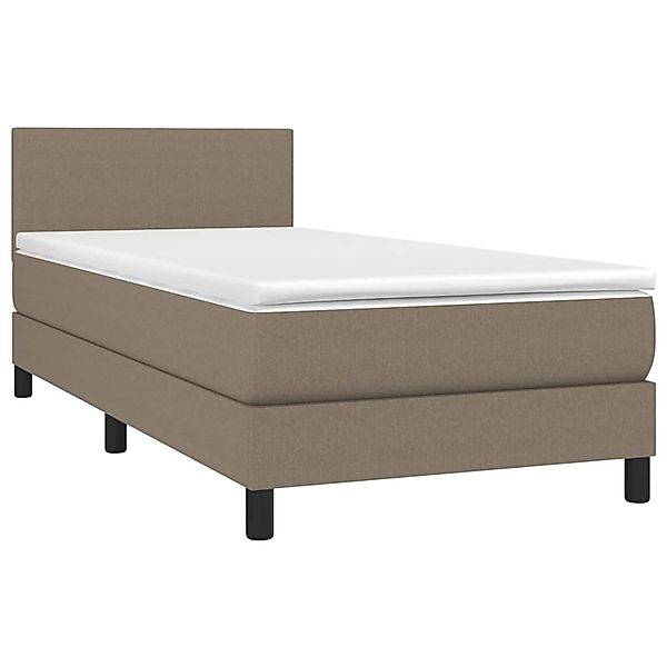 vidaXL Boxspringbett mit Matratze & LED Taupe 80x200 cm Stoff 3132953 günstig online kaufen