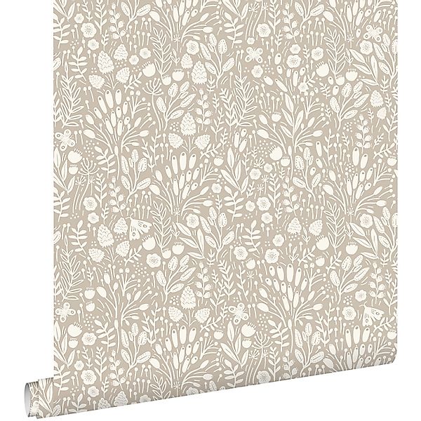ESTAhome Tapete Blumen Hellbeige 50 x 900 cm günstig online kaufen