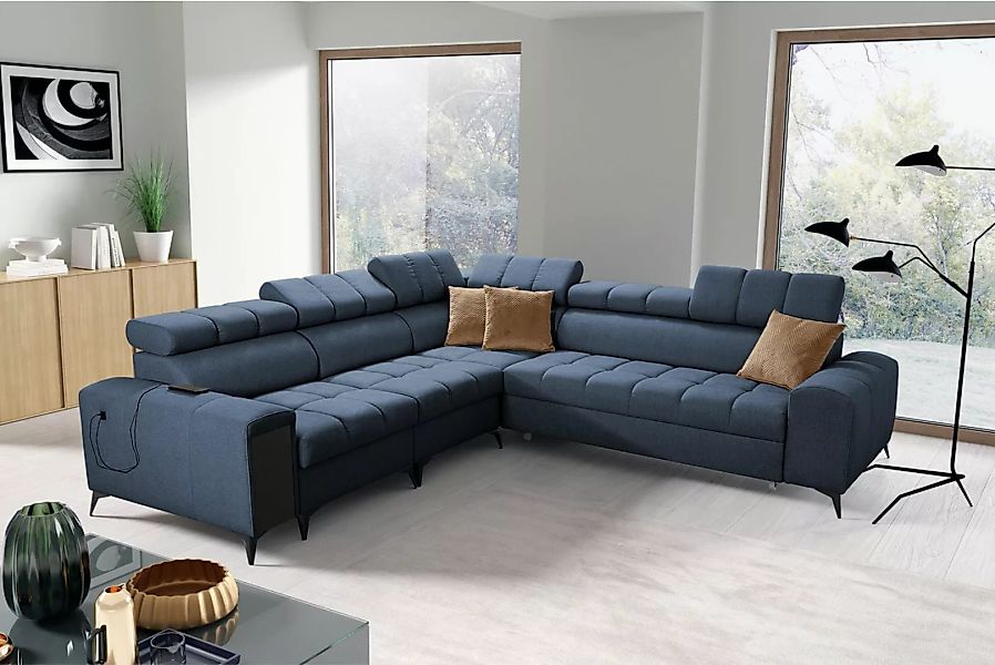 Kaiser Möbel Ecksofa Designer-Ecksofa mit Schlaffunktion und Bar GRECO III günstig online kaufen