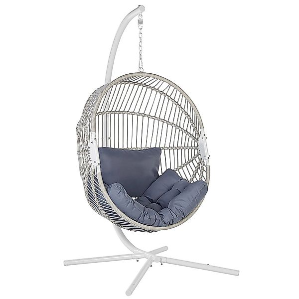 Beliani Hängesessel Weiss Grau 120x98x197 günstig online kaufen