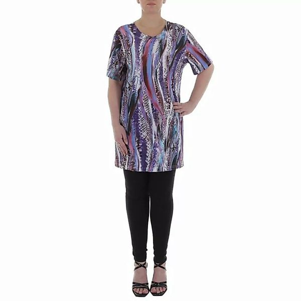 Ital-Design Tunikashirt Damen Freizeit Animal Print Top & Shirt in Violett günstig online kaufen
