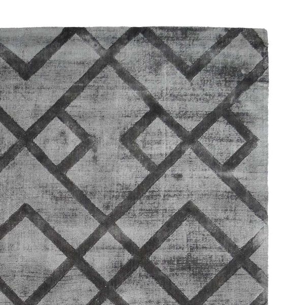 Kurzflor Teppich in Anthrazit geometrisch gemustert günstig online kaufen