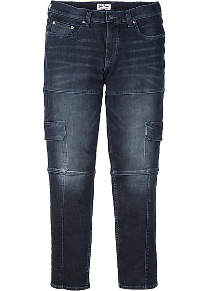 Slim Fit Cargo-Stretch-Jeans, Straight günstig online kaufen