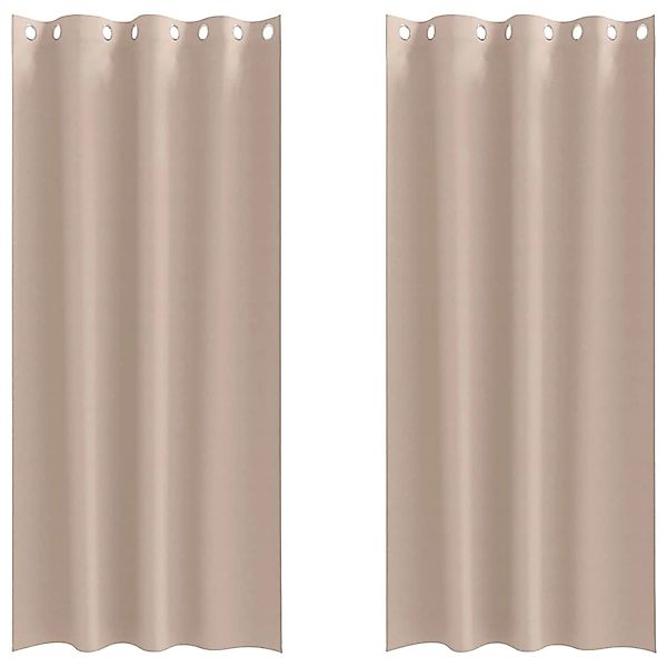 vidaXL Verdunkelungs-Vorhänge mit Ringen Taupe Polyester 4107331 günstig online kaufen