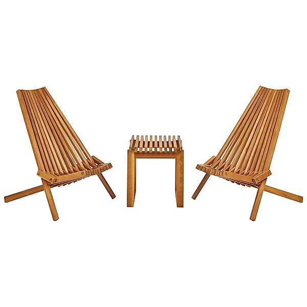 Beliani Bistro Set BELLANO Heller Holzfarbton günstig online kaufen