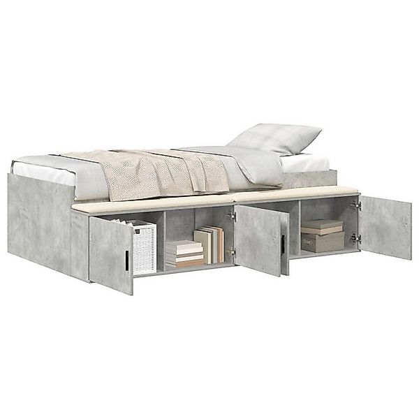 vidaXL Bett Stauraum Bettgestell Betongrau 75x190 cm (1-tlg) günstig online kaufen