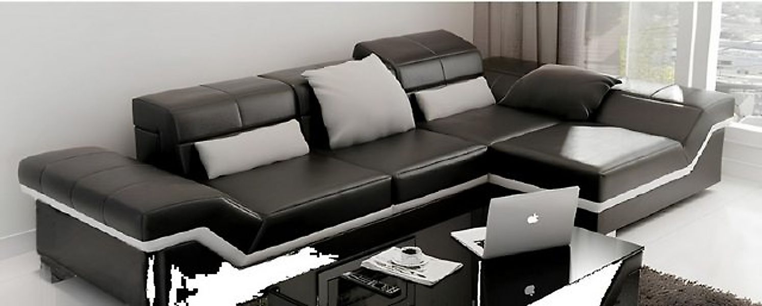 JVmoebel Ecksofa LEDERSOFA ECKSOFA SOFA GARNITUR DESIGNER COUCH WOHNLANDSCH günstig online kaufen