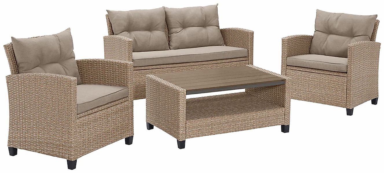 KONIFERA Gartenlounge-Set "Lorca" Set, 2xSessel,2er Sofa,1xTisch 90x55x42,5 günstig online kaufen