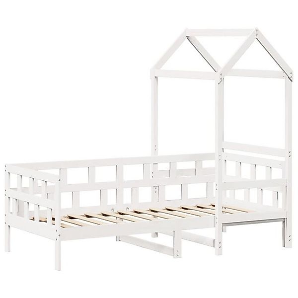 vidaXL Bett Tagesbett mit Dach Weiß 80x200 cm Massivholz Kiefer günstig online kaufen