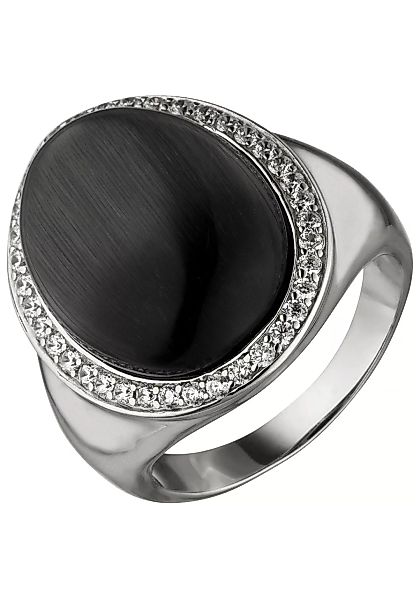JOBO Fingerring, 925 Silber mit Mondstein-Imitation und 38 Zirkonia günstig online kaufen
