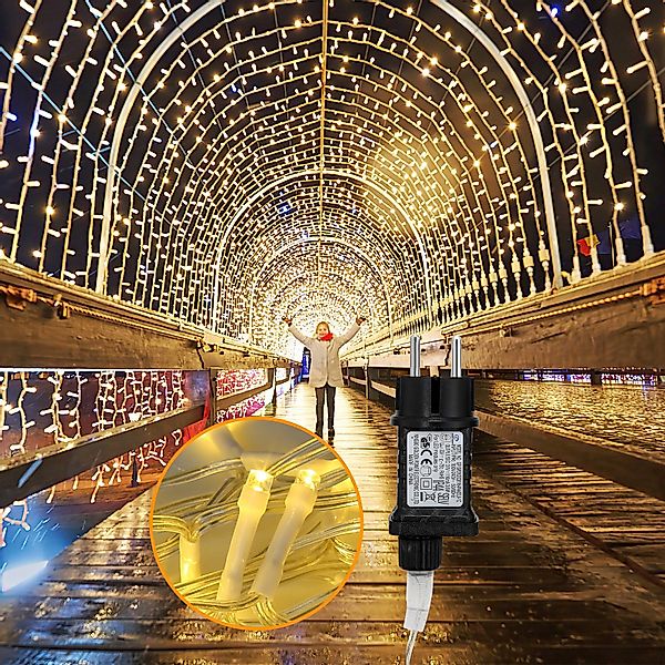 Clanmacy LED-Lichterkette Eisregen Außen Innen Weihnachtsdeko günstig online kaufen