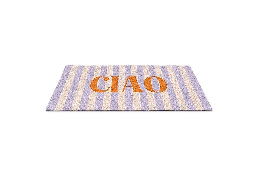 MuchoWow Fußmatte Ciao - Zitat - Pastell - Streifen, Rechteckig, innen Schm günstig online kaufen