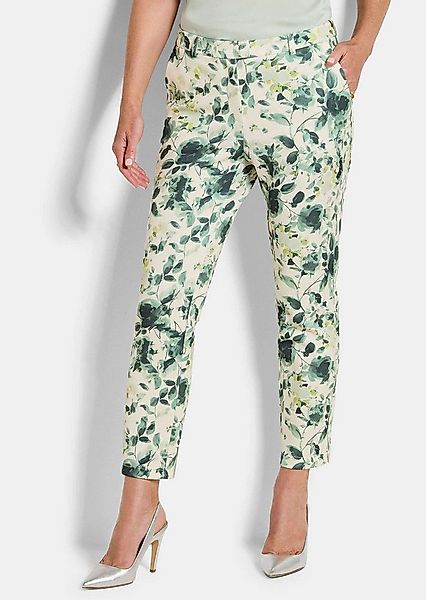 GOLDNER Stoffhose Jerseyhose mit floralem Design Druckhose mit Formbund, Re günstig online kaufen