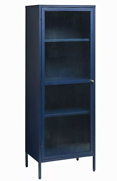 UNIQUE furniture A/S Vitrine aus Metall in blau (B/H/T: 58x160x40 cm) günstig online kaufen