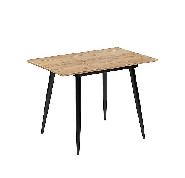 Vicco Esstisch Beaver, Schwarz/Goldkraft Eiche, 80 x 70 cm ausziehbar (1-St günstig online kaufen