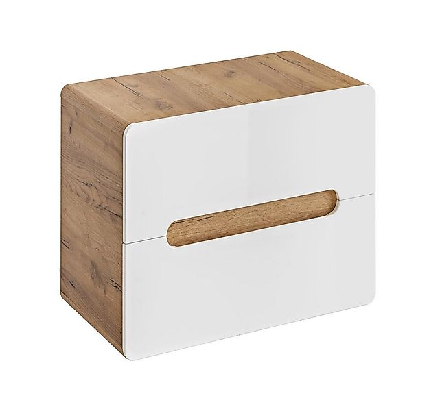 Lomadox Waschbeckenschrank LUTON-56 weiß mit Wotan Eiche Nb. 60/53/46 cm günstig online kaufen