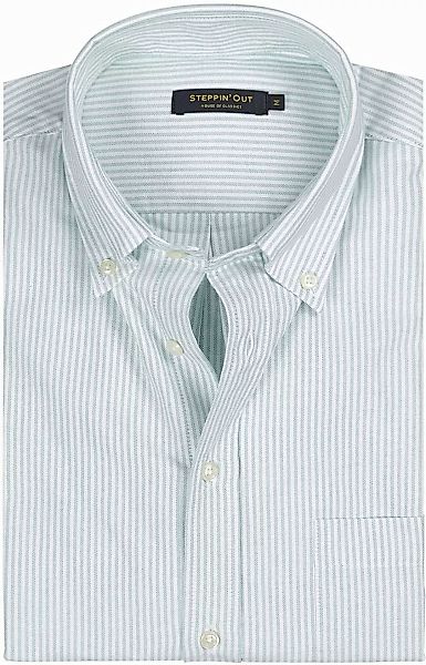 Steppin' Out Hemd Oxford Streifen Grün - Größe L günstig online kaufen