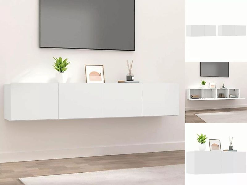 vidaXL Kleiderschrank TV-Schränke 2 Stk Weiß 80x30x30 cm Holzwerkstoff Wand günstig online kaufen