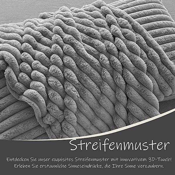 KEAYOO Bettwäsche Flauschiger Kunstfell-Streifen, 2 teilig, günstig online kaufen