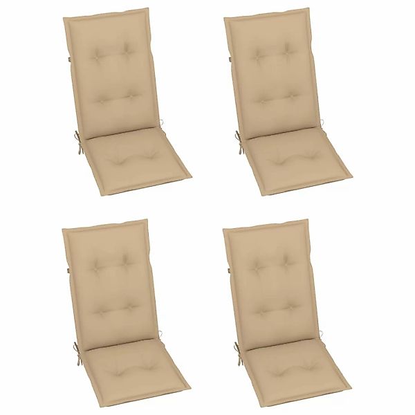 Gartenstuhlauflagen 4 Stk. Beige 120x50x7 Cm günstig online kaufen