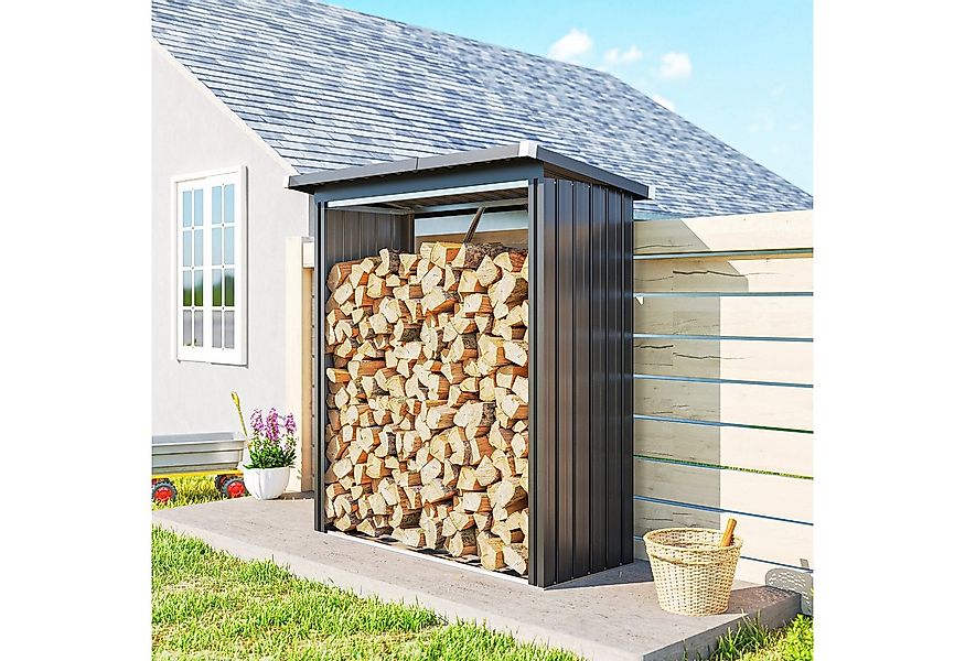 Outsunny Kaminholzregal-Erweiterung Feuerholz-Unterstand, BxTxH:150x66.5x15 günstig online kaufen