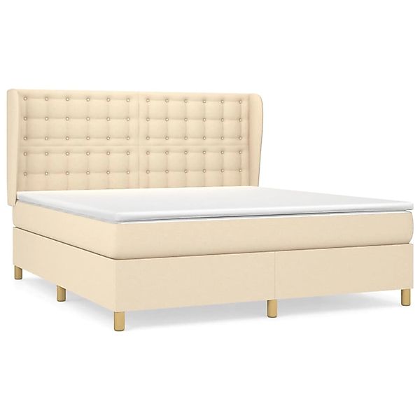 vidaXL Boxspringbett mit Matratze Creme 160x200 cm Stoff1376546 günstig online kaufen