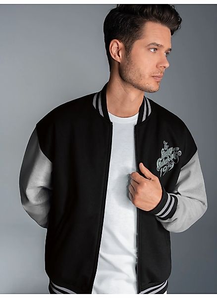 Trigema Sweatjacke "TRIGEMA Collegejacke mit großem Adler-Rückenprint" günstig online kaufen