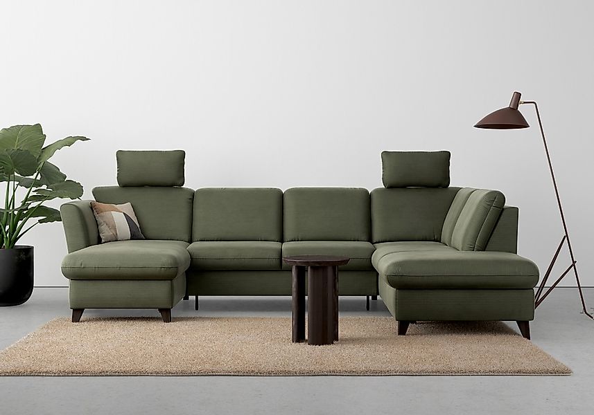 Home affaire Wohnlandschaft "Trelleborg U-Form", wahlweise mit Bettfunktion günstig online kaufen