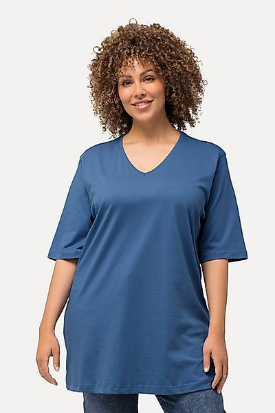 Ulla Popken T-Shirt T-Shirt V-Ausschnitt Relaxed Halbarm günstig online kaufen
