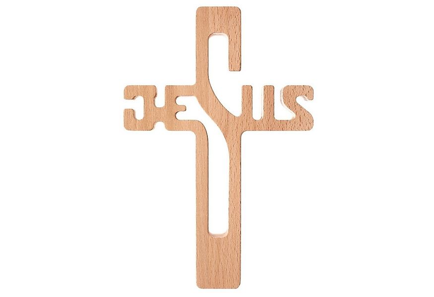 Luda Studio Wanddekoobjekt, Hölzernes hängendes Kreuz 30 cm Aufschrift JESU günstig online kaufen