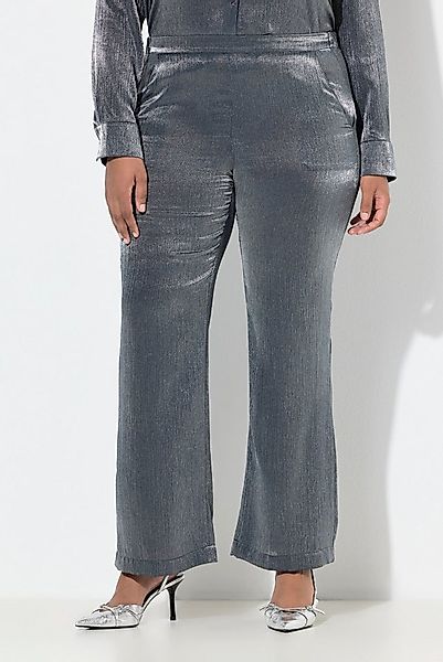 Ulla Popken Funktionshose Hose Rose Metallic-Schimmer weites Bein günstig online kaufen