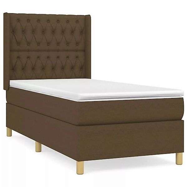vidaXL Boxspringbett mit Matratze Dunkelbraun 90x200 cm Stoff1367927 günstig online kaufen