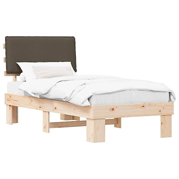 vidaXL Bettgestell mit Gepolstertem Kopfteil Taupe 100 x 200 cm 877302 günstig online kaufen
