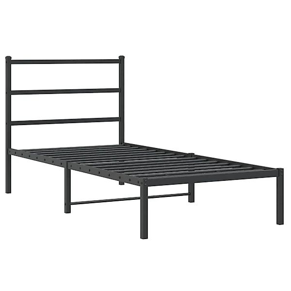 vidaXL Bettgestell mit Kopfteil Metall Schwarz 90x200 cm 355358 günstig online kaufen