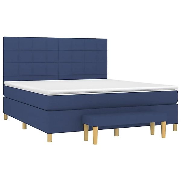 vidaXL Boxspringbett mit Matratze Blau 160x200 cm Stoff 3137171 günstig online kaufen
