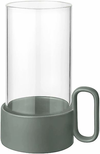 BLOMUS Kerzenhalter "Windlicht YURAGI" aus Steingut und Glas, Höhe ca. 21 c günstig online kaufen