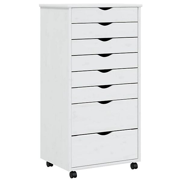 vidaXL Rollschrank mit Schubladen MOSS Weiß Massivholz Kiefer Modell 3 günstig online kaufen