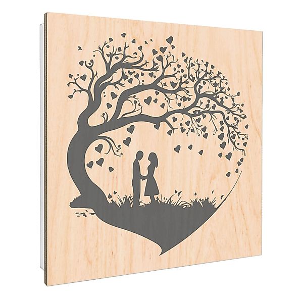 Banjado Großer Schlüsselbox Holz 30x30cm Weiß Scharnier Rechts 50 Haken Sch günstig online kaufen