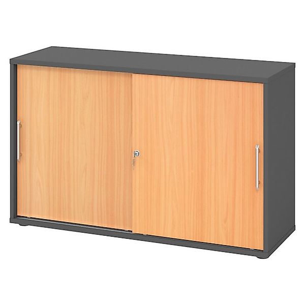 bümö Aktenschrank office Schiebetürenschrank Dekor: Graphit/Buche - Griffe: günstig online kaufen