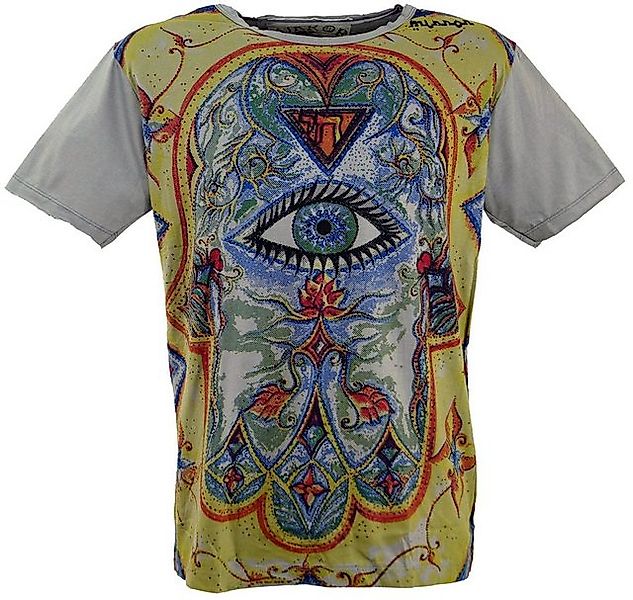 Guru-Shop T-Shirt Mirror T-Shirt - Drittes Auge grau Goa Style, Festival, a günstig online kaufen