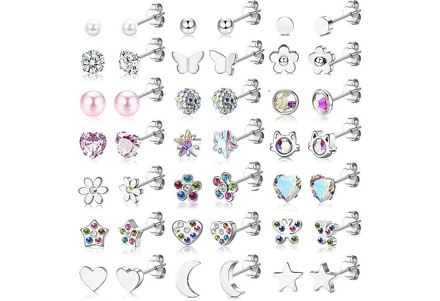 LuxusKollektion Schmuckset 21Paar Kleine Ohrstecker Set Damen Chirurgenstah günstig online kaufen