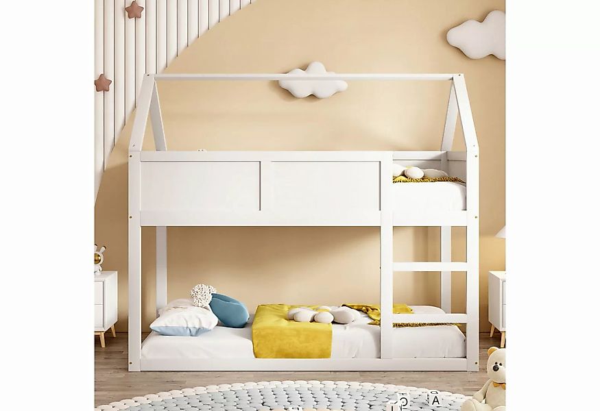 OKWISH Etagenbett Hausbett Kinderbett niedriges Etagen-Einzelbett (Hochbett günstig online kaufen
