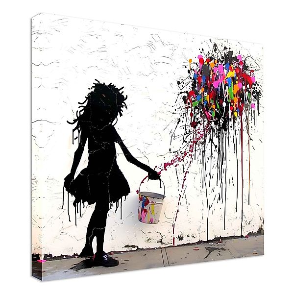 Leinwando Gemälde Leinwandbild Banksy Color Crash günstig online kaufen