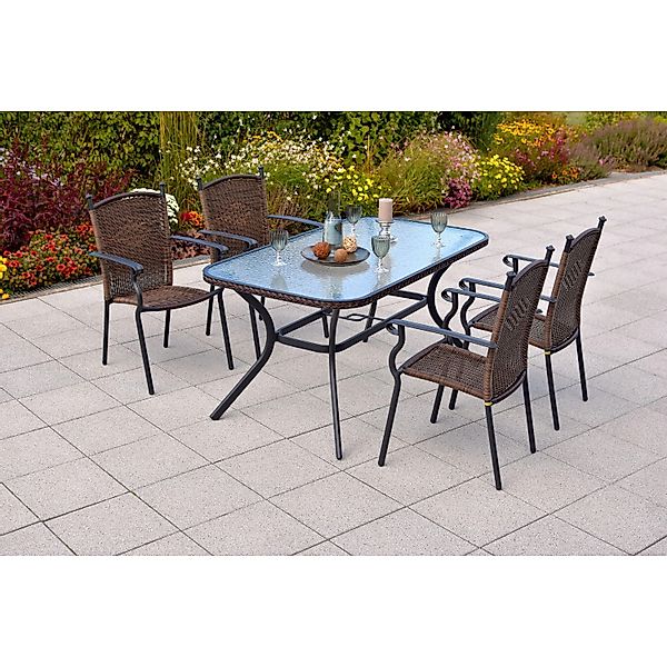 MERXX Garten-Essgruppe ""Roma"", (Set, 5 tlg., Pulverbeschichtetes Aluminiu günstig online kaufen