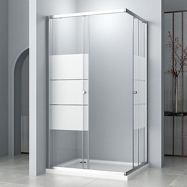 Hopibath Eckdusche milchglas Duschkabine 100x100 100x80 günstig online kaufen