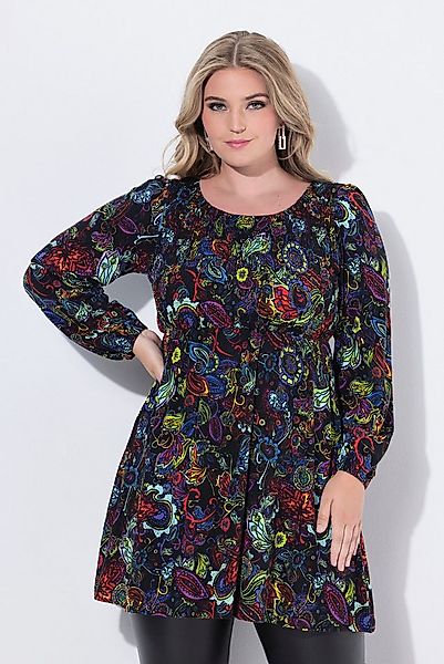 MIAMODA T-Shirt T-Shirt A-Linie gesmokte Büste Alloverprint günstig online kaufen