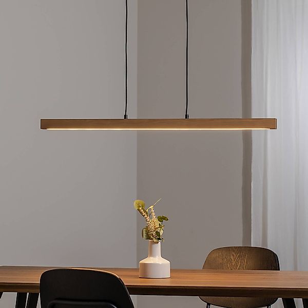 LED-Hängeleuchte Teo, kiefer, Länge 96 cm, Holz, Balken günstig online kaufen